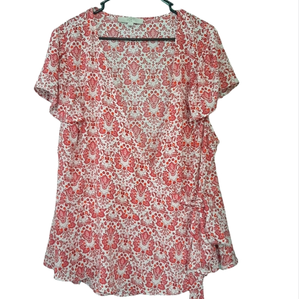 Loft floral like pattern wrap blouse